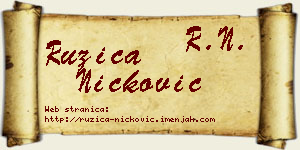 Ružica Ničković vizit kartica